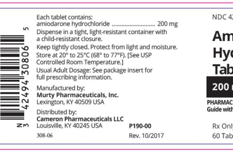 amiodarone hcl pictures images labels