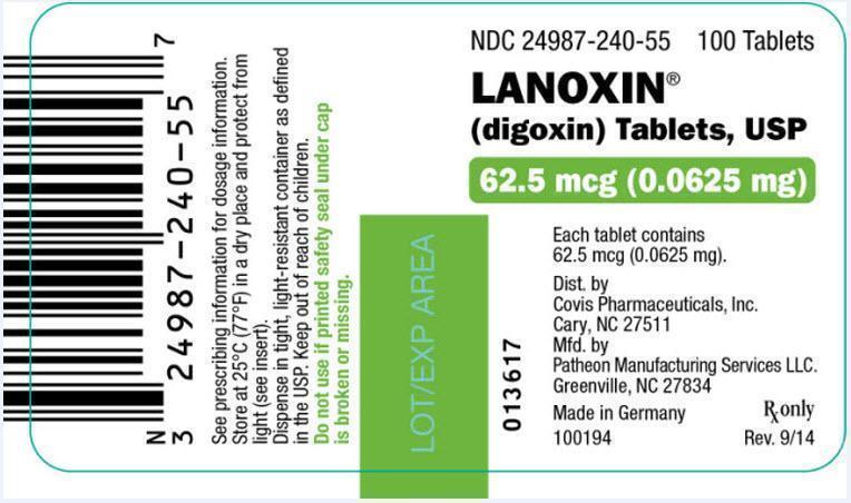 Lanoxin Digoxin 025mg